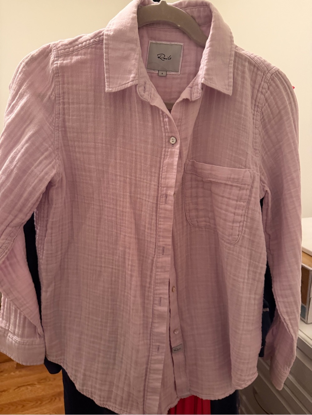 Rails Light Pink Gauze Button-Down Shirt